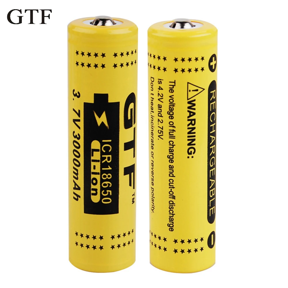 

GTF 2 Original Batch 3.7 V 3000 mAh 18650 Protected PCB Rechargeable Battery Li-ion Battery Power Accumulator Battery Battery
