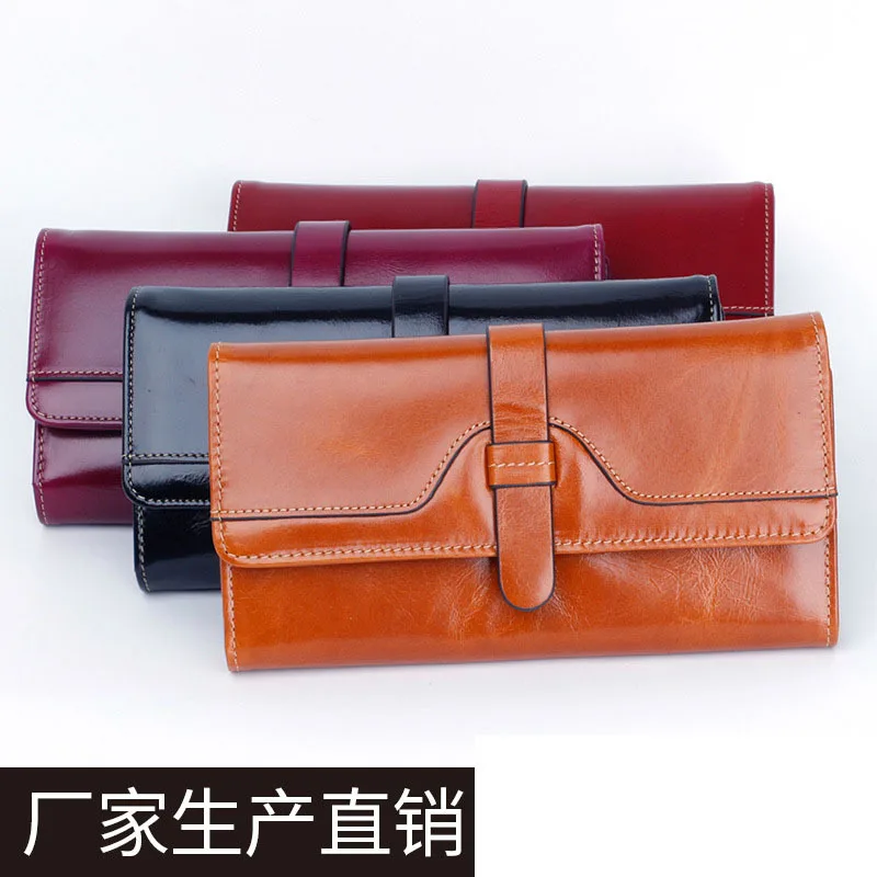

RFID Wallet Hot-Selling Genuine Leather Handbag Men's and Women's Korean-Style Multiple Card Wallet