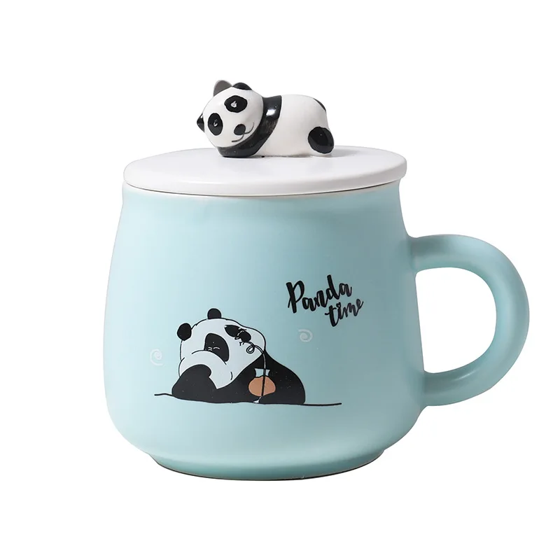

Three Dimensional Cartoon Panda Color Glaze Ceramic Cup Cute Water Cup Boys Girls Ins Literature Art Small Fresh Mug Drinkware