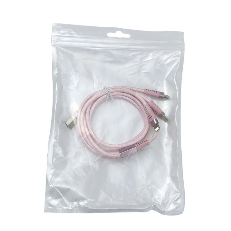 

1 Pcs 3A 3 in 1 USB Cable for iPhone Charger Fast Charging Micro USB Type C Cable for Lightning Cord