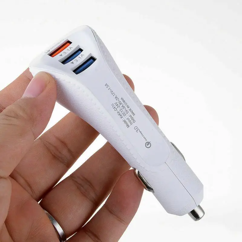 

QC3.0 3USB Dual Port Car Phone Charger Fast Charge Car One For Car Charger Universal For Apple Huawei Samsung Dropshipping