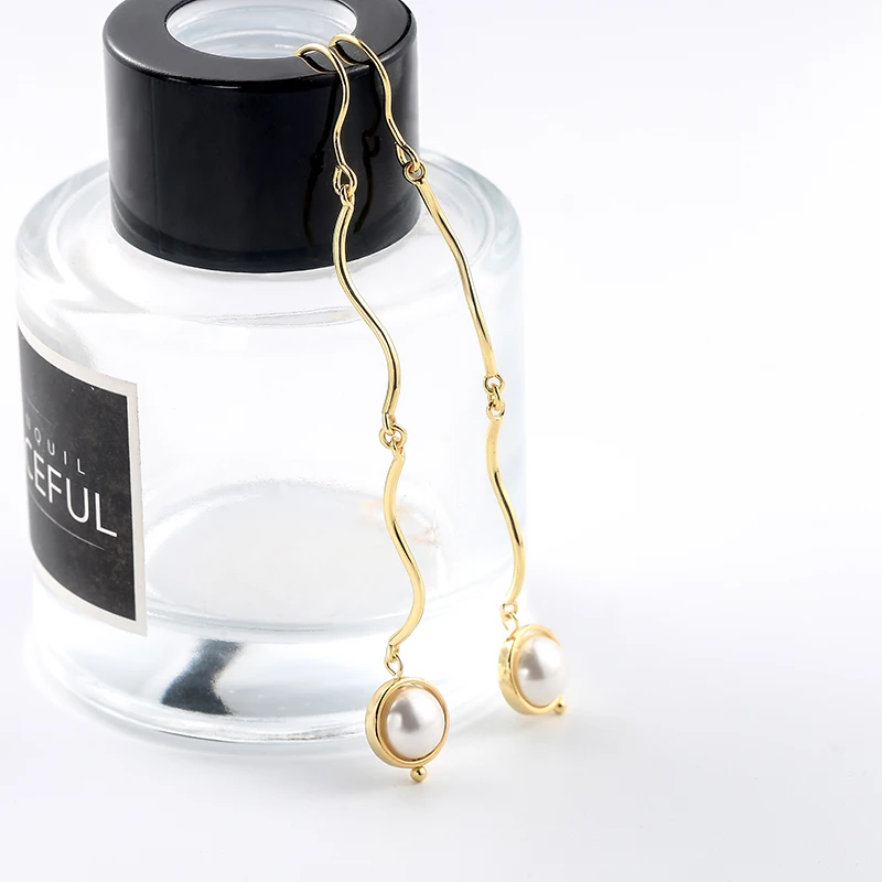 

Stylish tassels asymmetrical wedding earrings hung in long beaded sterling silver earrings33