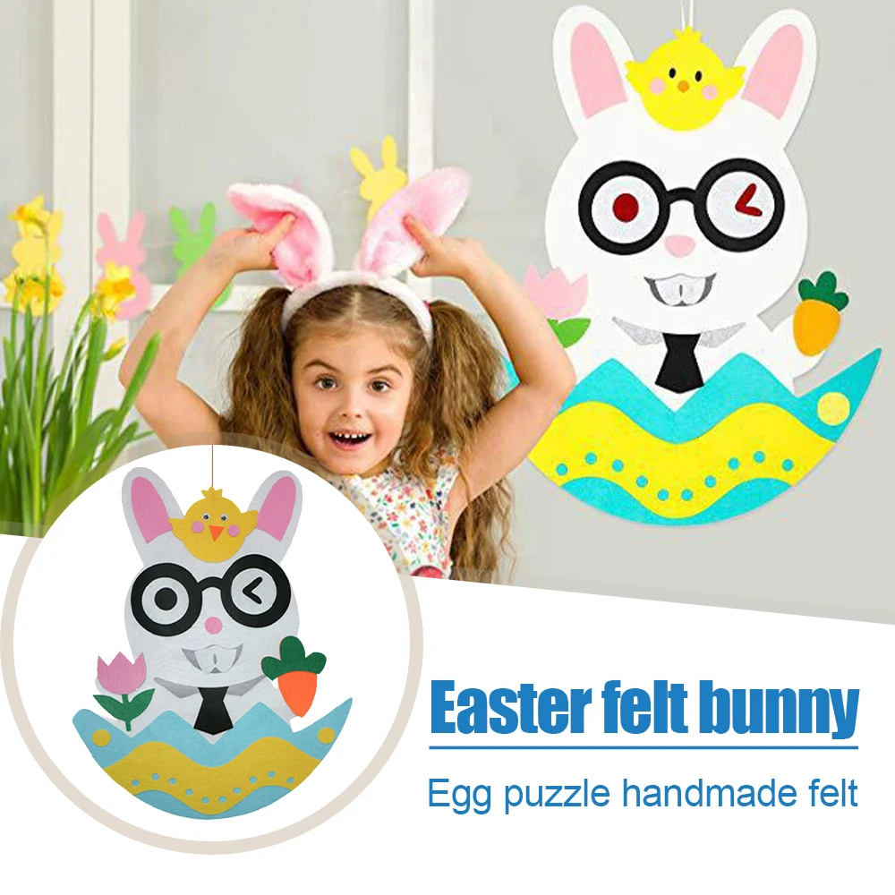 

Felt Easter Bunny DIY Felt Rabbit Set With Detachable Ornaments Easter Wall Games Decorations Easter Gifts Pendant Wall Hanging