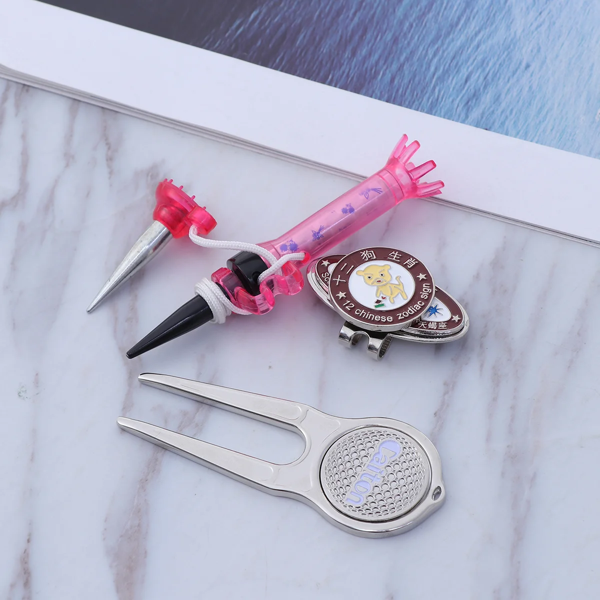 

Набор инструментов G104, маркер для инструментов Divot, аксессуары для тройников (случайный цвет)