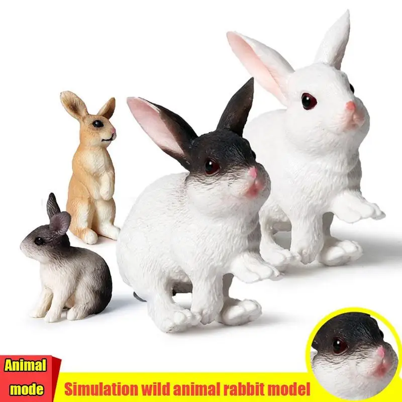 

Симпатичная имитация кролика, животное, игрушка, безопасное качество, пластиковые украшения для дома, ремесла, детские подарки, игрушки