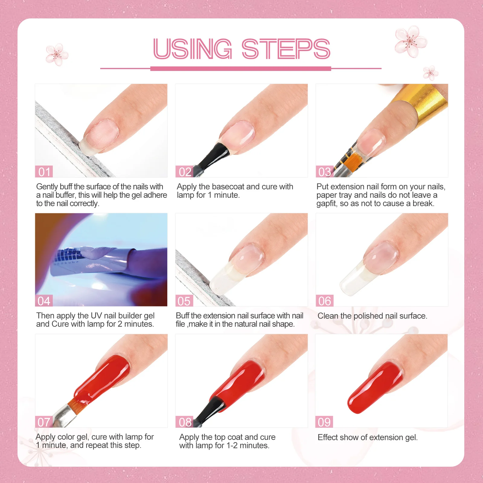 

COSCELIA 5ML UV Gel Set pure color high translucent flash Nail Polish with brush Manicure Printing Color Soak Off Gel Varnish