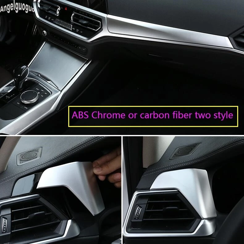 For BMW 3 series G20 2019-21 Accessories Car Central Console Panel Cover Decorate ABS Carbon Fiber Chrome Style Trim Sticker LHD