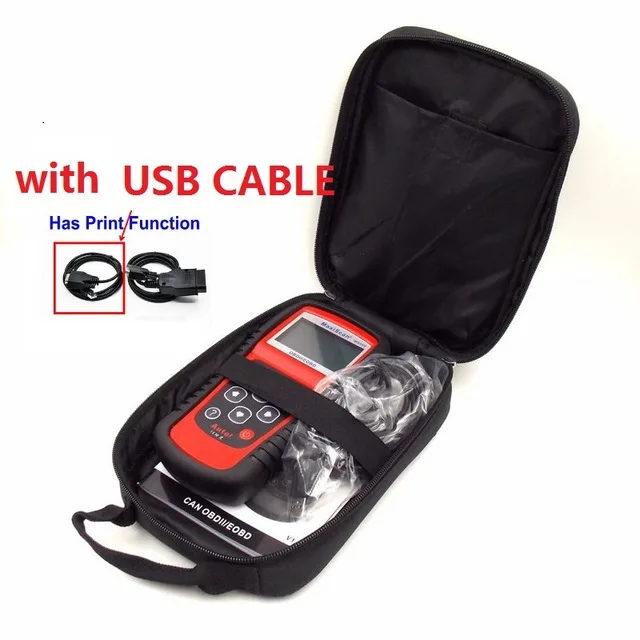 with print function a-utel MaxiScan MS509 OBDII OBD2 считыватель кодов автомобильный диагностический инструмент работает для США и Азии и Европы Автомобильный сканер - Цвет: with print function