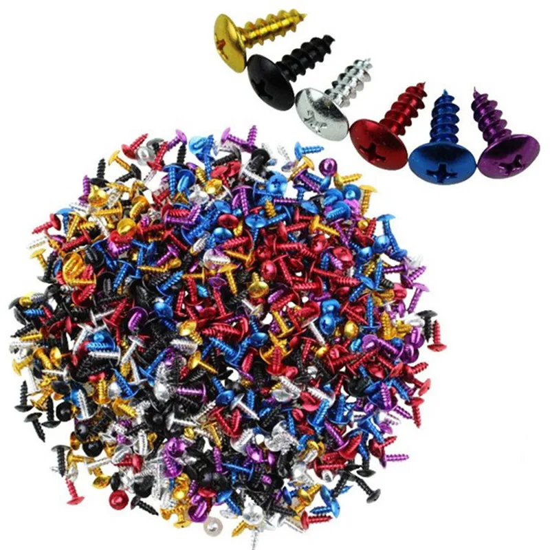 20pcs M5X14mm aluminum colorful self tapping bike bolts kit fastener clips screw motocross accessories motorcycle - купить по