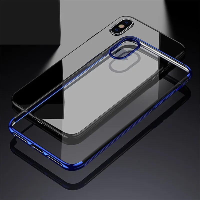 Противоударный чехол для iPhone 6 6s 7 8 Plus Edge покрытие прозрачный мягкий ТПУ X XS XR Max 11 Pro