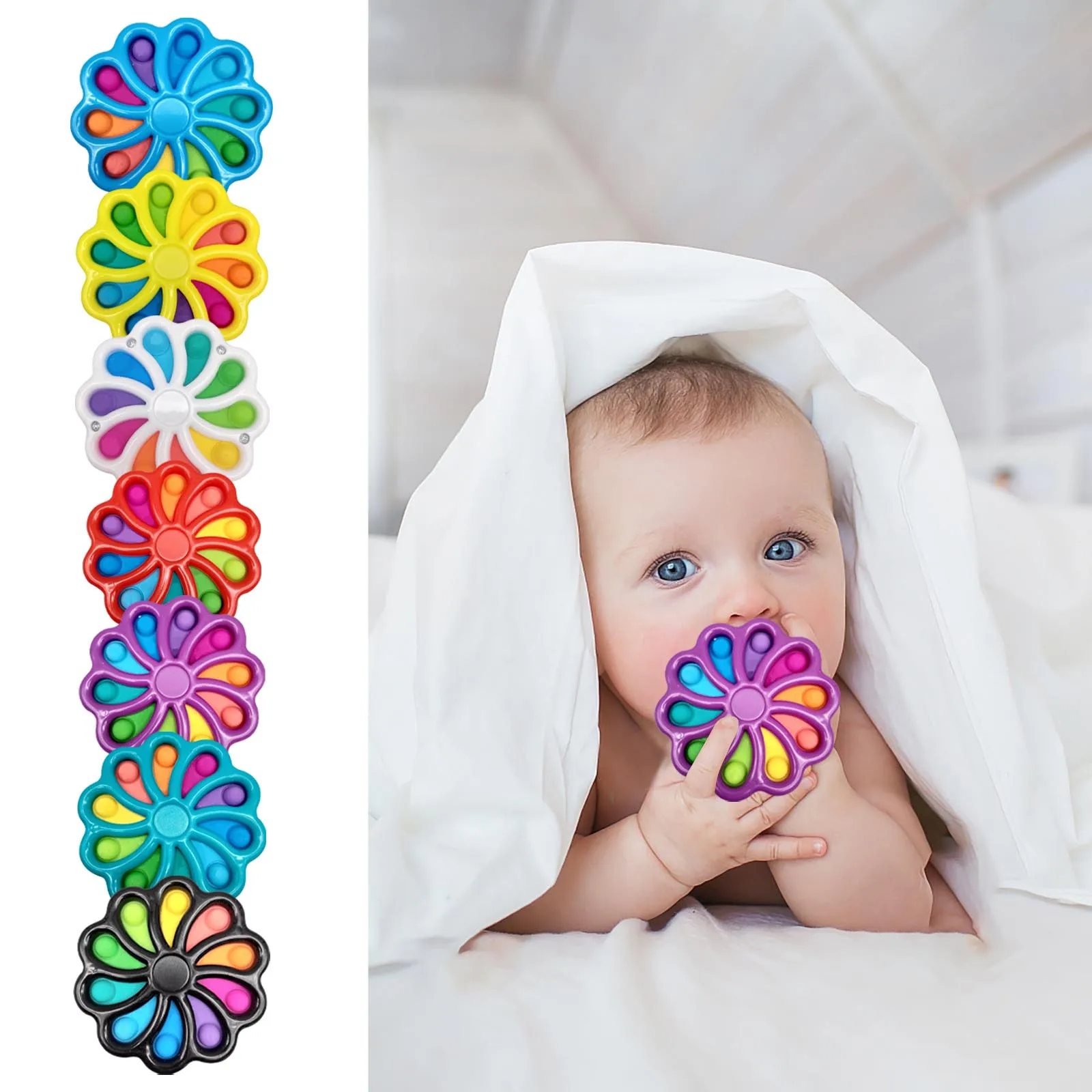 

Rotation Dimple Sensory Toy Mini Fidget Dimple Toy Early Educational Toy Children's Adult Decompression Toy Set Gift Silicone To