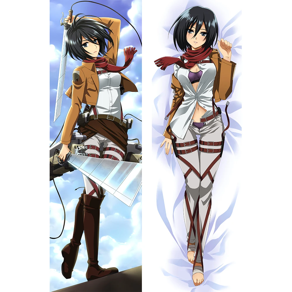 Наволочка с персонажами аниме атака на Титанов Аккерман и Криста Ленз наволочка