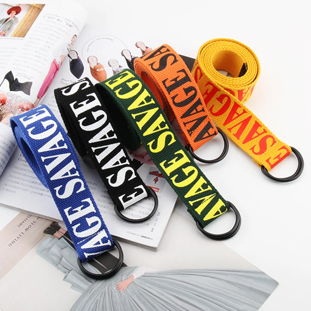 Широкий холщовый ремень в стиле харадзюку для мужчин и женщин длинный с принтом