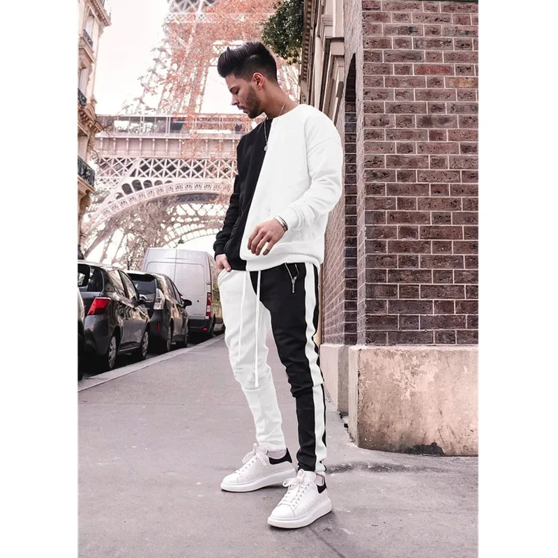 

Brand sports suit men's casual sports suit fashion zipper jacket + pants men's sportswear suit men's fitness jogging sportswear