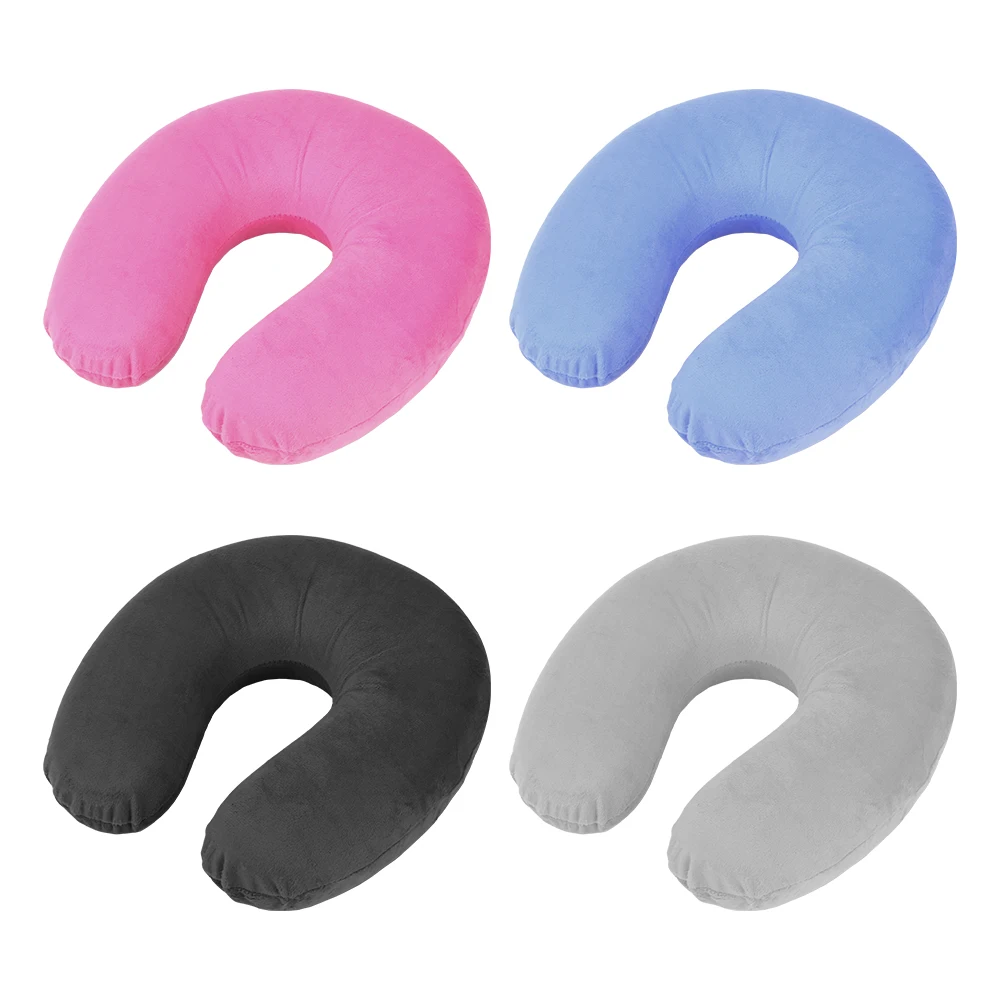 Дорожная подушка для шеи U-образная Мягкая надувная с эффектом памяти