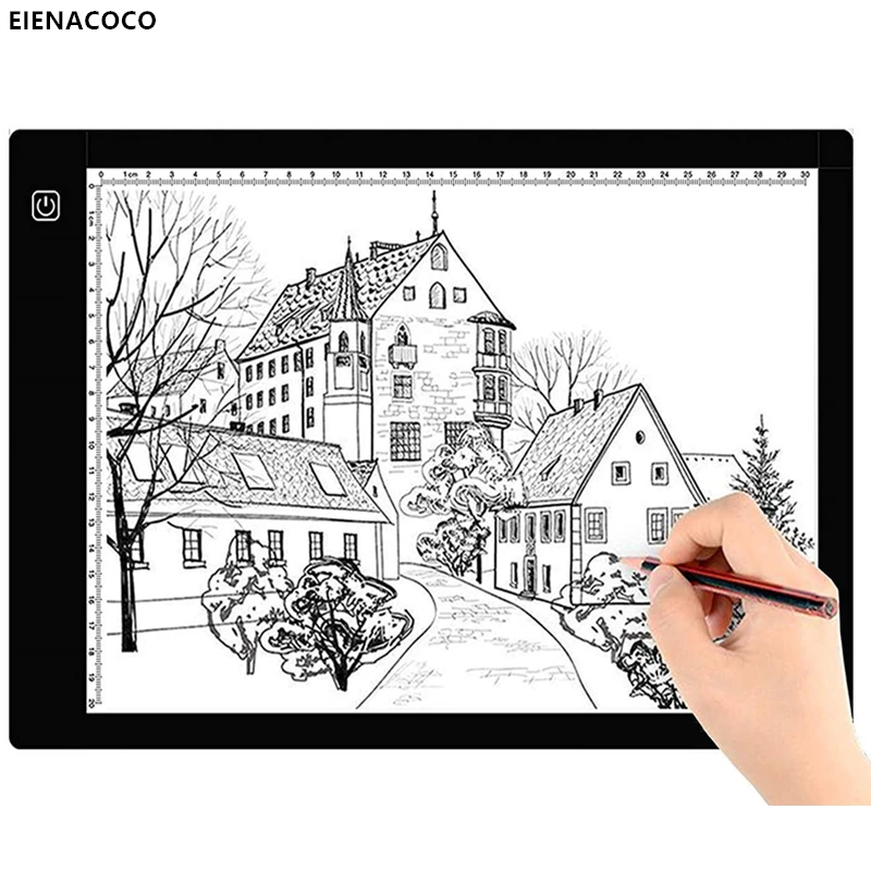 Панель для рисования с ярким светом портативная осветительная панель 2D стразами