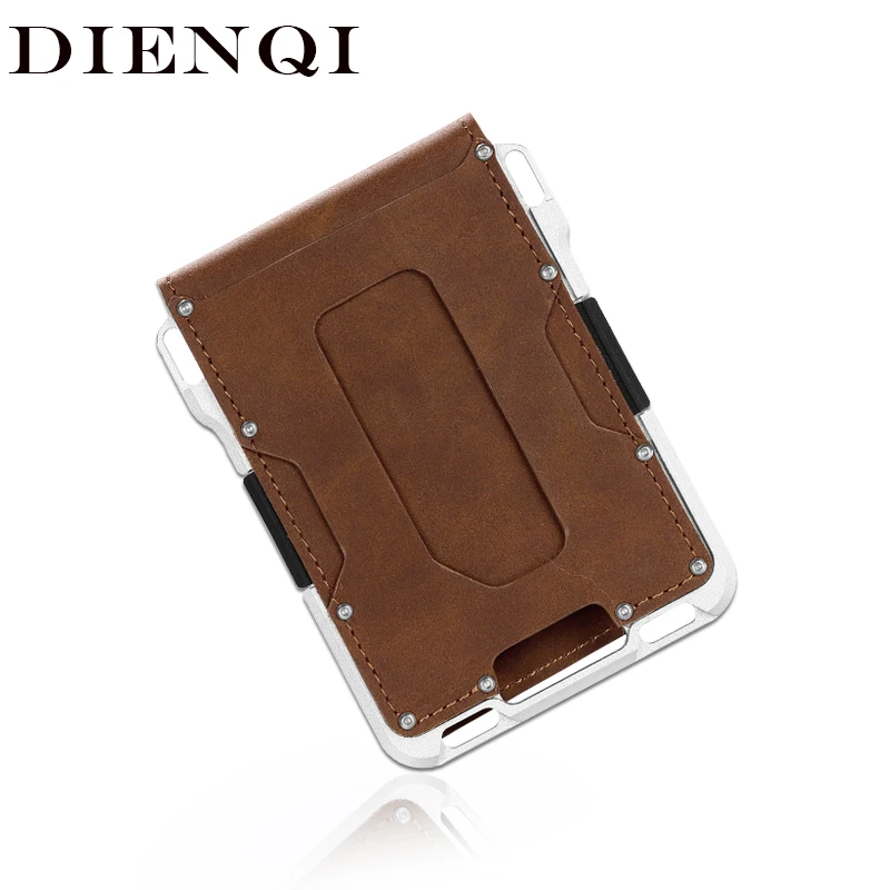 DIENQI Rfid алюминиевые металлические кошельки мужской держатель для карт маленький