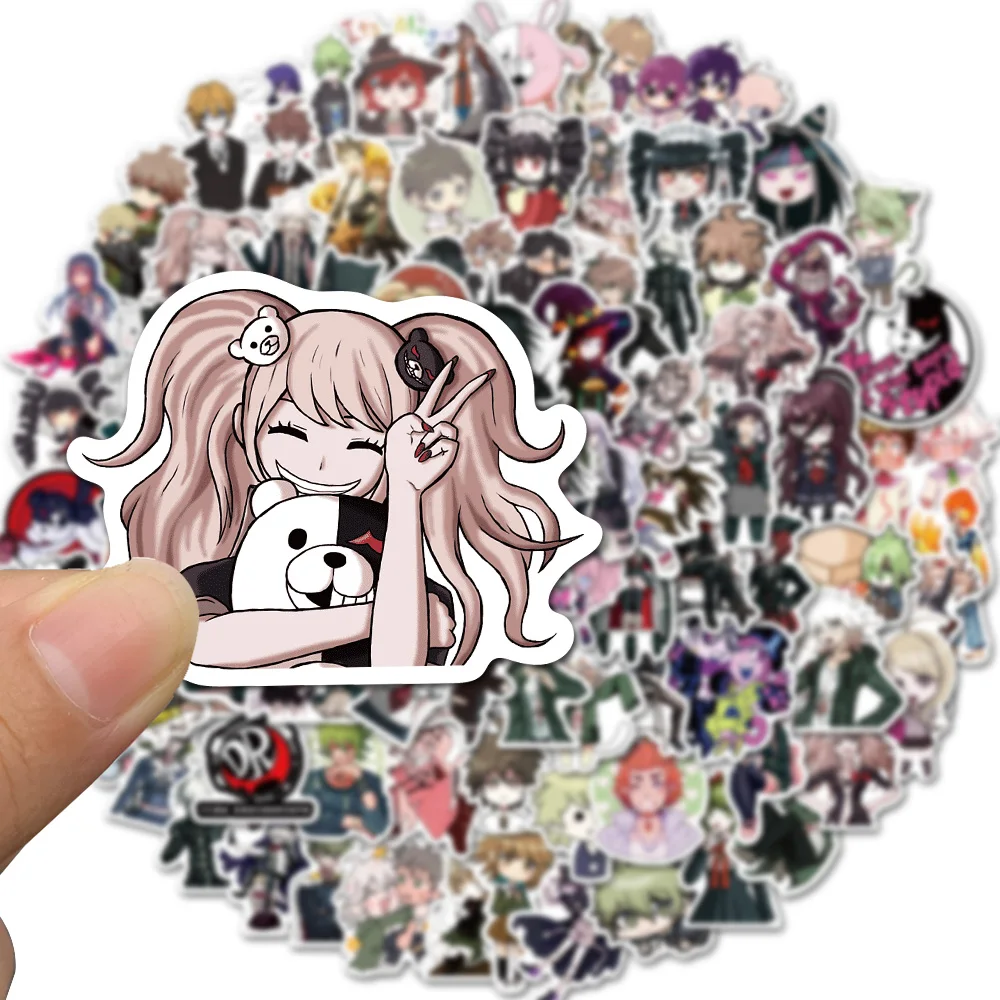 Calcoman&iacute;as de juego Danganronpa para Snowboard, variadas, bricolaje, para equipaje, nevera, guitarra, Graffiti, pegatinas de juguete de chico cl&aacute;sico, 100 Uds.-1