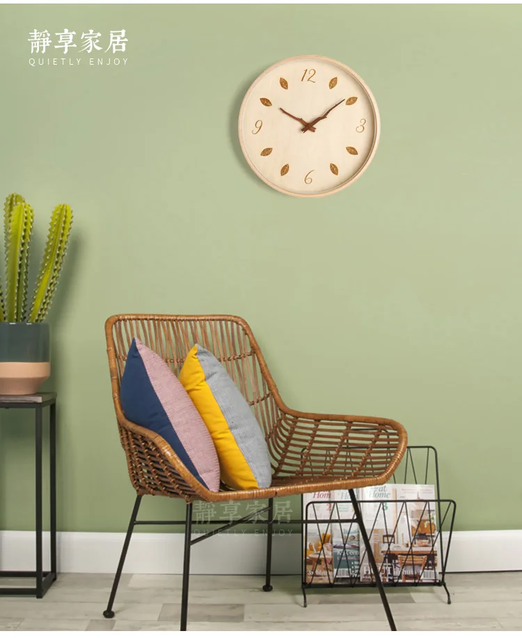 Деревянные настенные часы большой 3d скандинавский простой гостиной современный