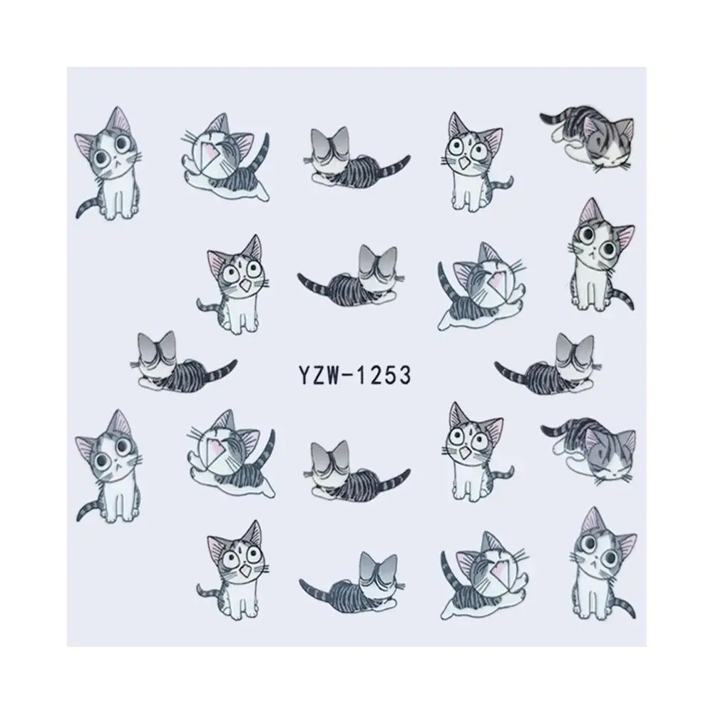 1 лист стикеров для нейл арта переводные наклейки милых кошек новые инструменты