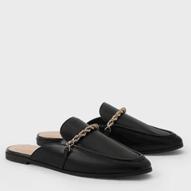 

Spring 2021 New Casual Loafers Flat Mules Slippers Shoes Women's Word Closed-Toe Slippers