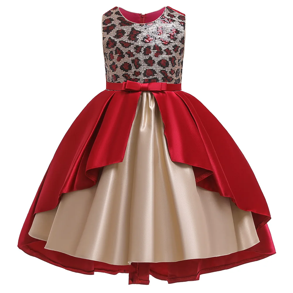 D1836-Red Платье для девочек; Детские платья для девочек; Сетчатое повседневное кружевное платье принцессы с вышивкой; Одежда для маленьких девочек; Золотое Платье для дня рождения; детская одежда - Цвет: D1836-Red