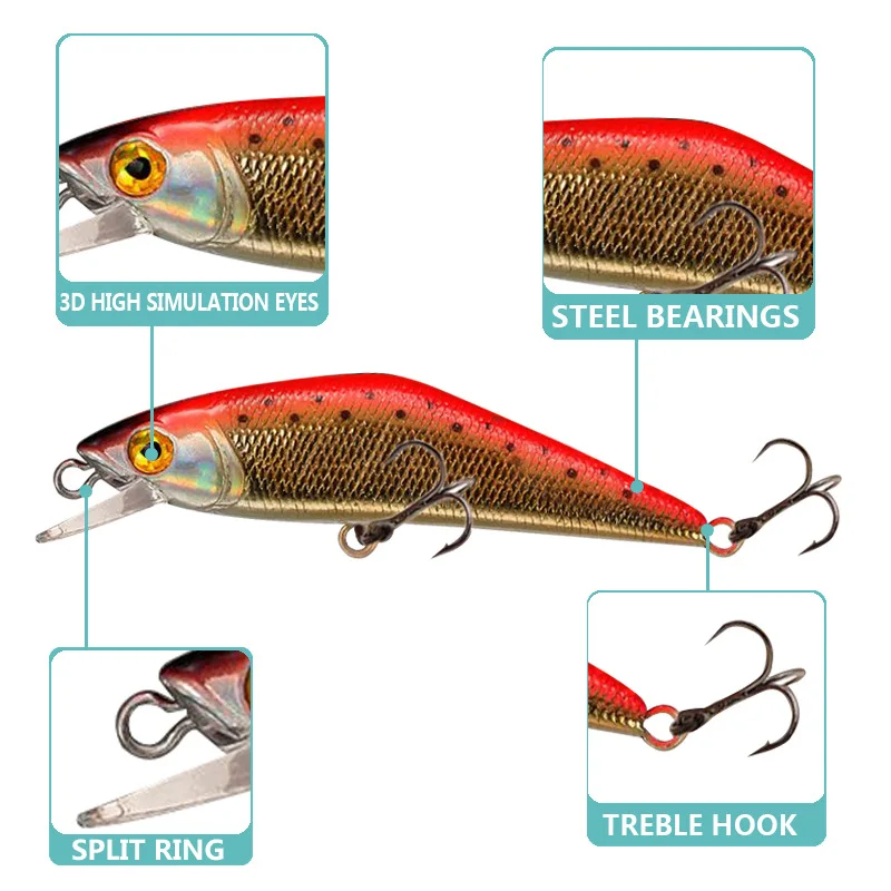 Mino Fish приманка Singking вес 5 2 г/65 мм жесткая приманки для ловли окуня рыбалка