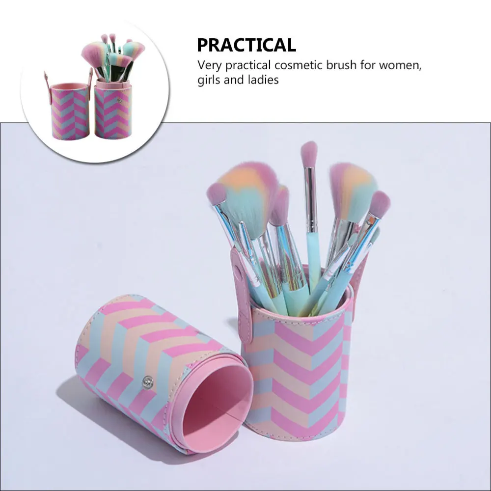 

10Pcs Professional Wood Handle Makeup Brushes with Storage Holder for