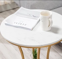 2020 New luxury sofa side table corner table living room small round coffee table marble table top diameter 50 cm