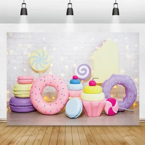 Фон для фотосъемки младенцев, леденцов, мороженого, дня рождения, милой любви, серая кирпичная стена, лампочка, Фотофон для фотостудии