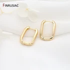Новинка 2021, серьги-кольца для женщин, высококачественные серьги из меди и металла с золотым покрытием, ювелирный аксессуар, популярная, квадратной формы