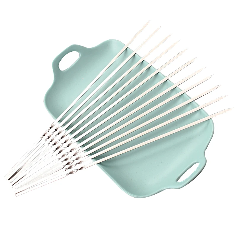 Аксессуары для барбекю многоразовые плоский нержавеющая сталь шампура bbq иглой