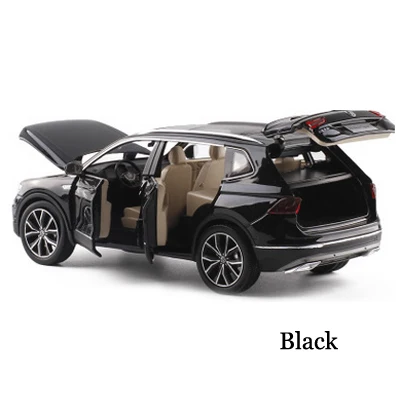 1/32 Фольксваген Tiguan L SUV, сплав, звук и светильник, модель автомобиля, 6 дверей, может открываться, Игрушечная модель автомобиля для детей, подарки на день рождения - Цвет: black