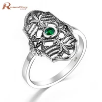 natural emerald ring 925 sterling silver rings for women neo gothic oval gemstone fine jewelry brand anniversary party gift