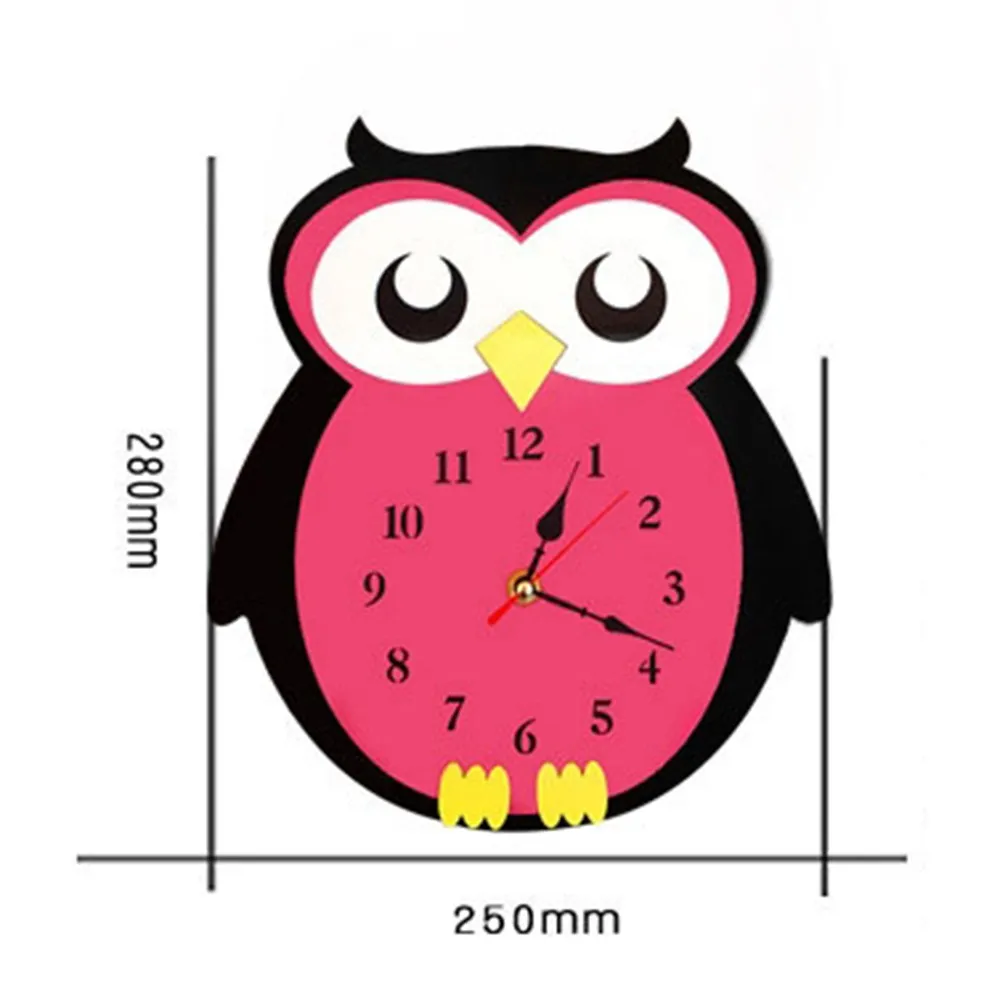 Мультфильм DIY Сова настенные часы мультфильм тихие стены дома украшение для