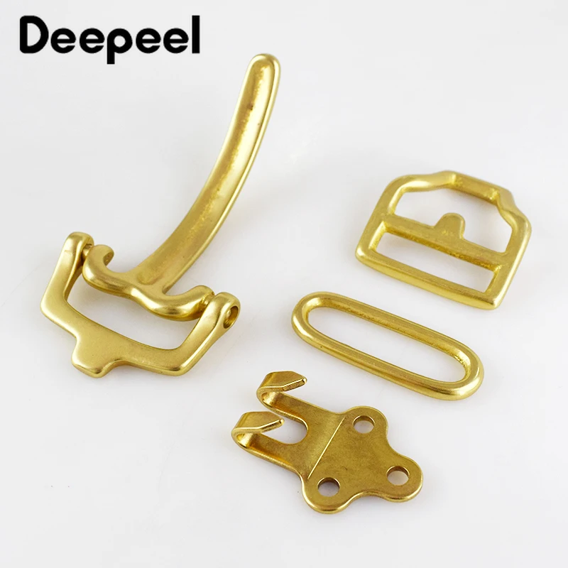 Deepeel1 комплект = 4 шт. цельная латунная пряжка для ремня пряжки кавалерии сумок
