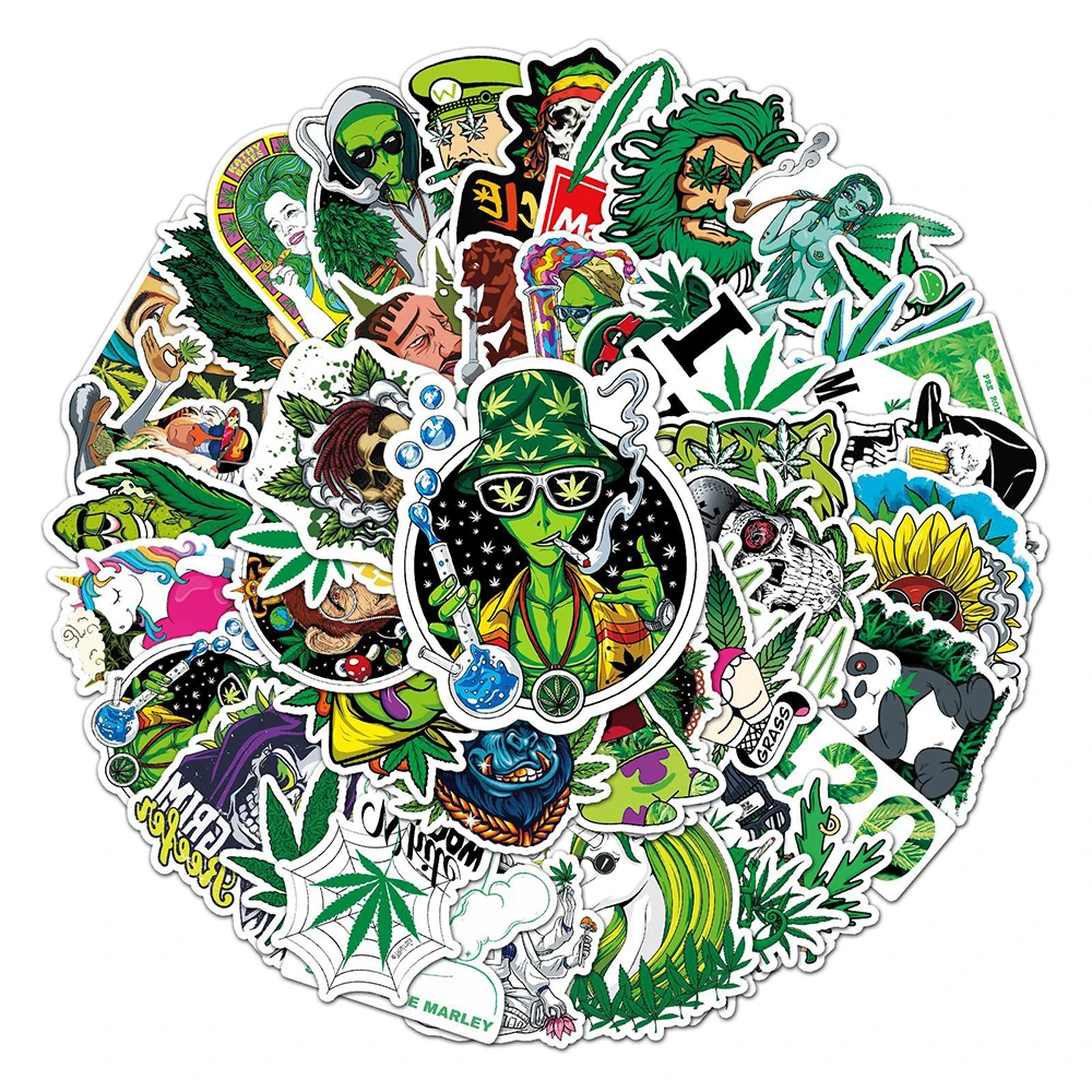 103050pcs funny characters leaves weed smoking graffiti stickers laptop car skateboard guitar motorcycle cool sticker kids toy free global shipping