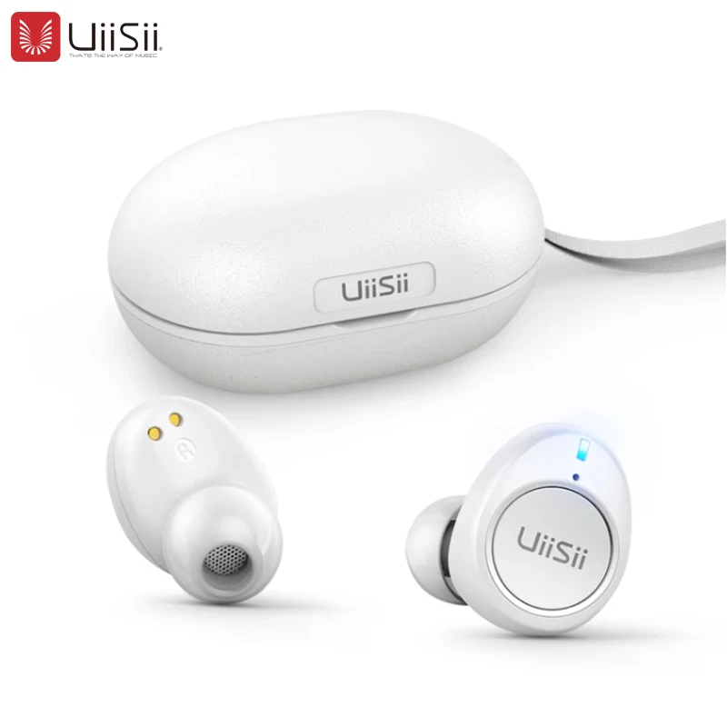 UiiSii TWS60 V5.0 bluetooth наушники сенсорные умные Мини Музыкальные Игровые наушники с микрофоном Беспроводные водонепроницаемые спортивные наушники - Цвет: Белый