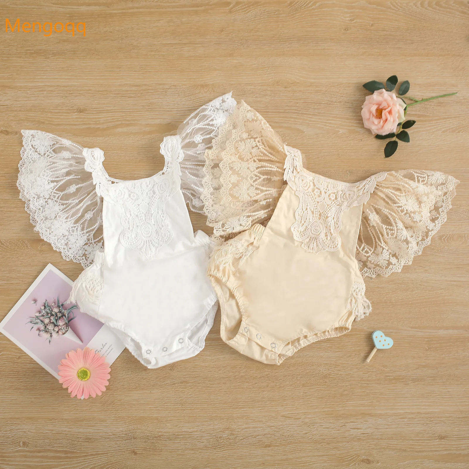 

Newborn Baby Girls Summer Fly Sleeve Solid Lace Cotton 100% Outfits Infant Jumpsuits Kids Casual Clothes Bodysuits 0-24M