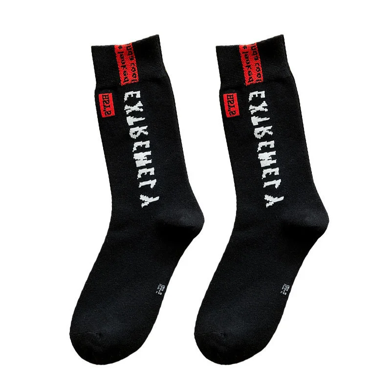 Letter socks children's medium tube socks summer thin pure cotton Korean street versatile high top men's basketball long tube