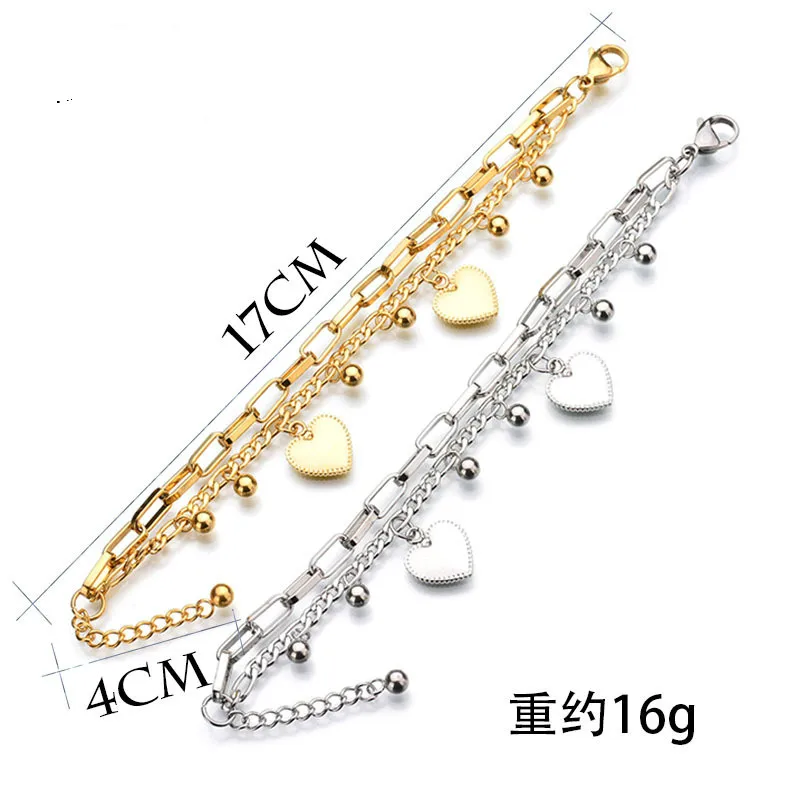 Многослойный браслет elepple с крестом и сердечком золотой цвет богемы браслеты из