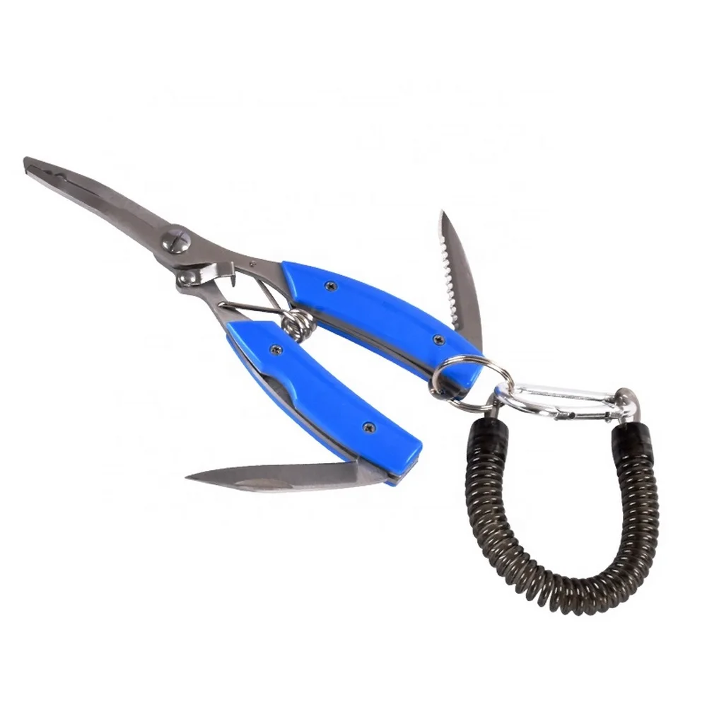 

Pliers Fishing Lures Multifunction Scissors Bring a Knife Jagged Sea Stainless Steel Rope Accessories Quality Tackle GJ0017