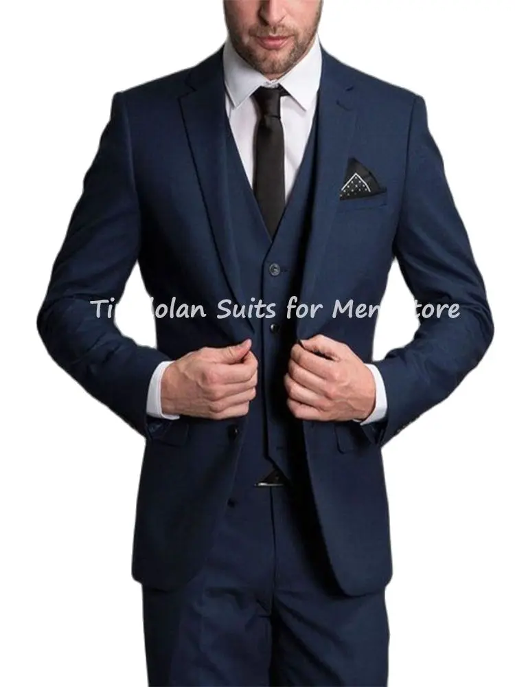 

3 шт., мужские костюмы для свадьбы, пиджак, брюки, жилет и галстук