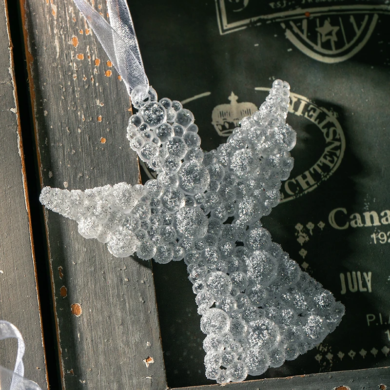 LadyCC Christmas Transparent Snowflake Acrylic Little Angel Tree Pendant Ornament | Дом и сад