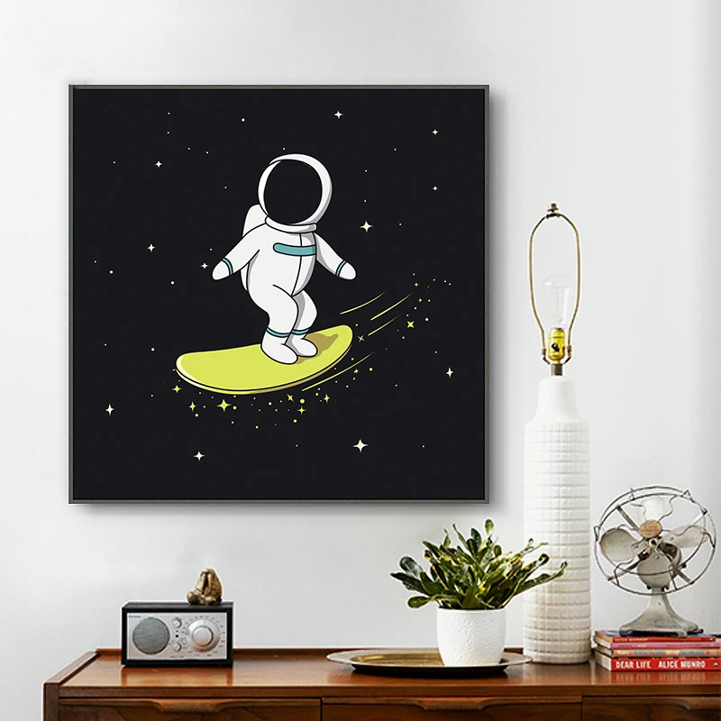 Настенный постер с изображением космонавтов из мультфильма космонавты для - Фото №1