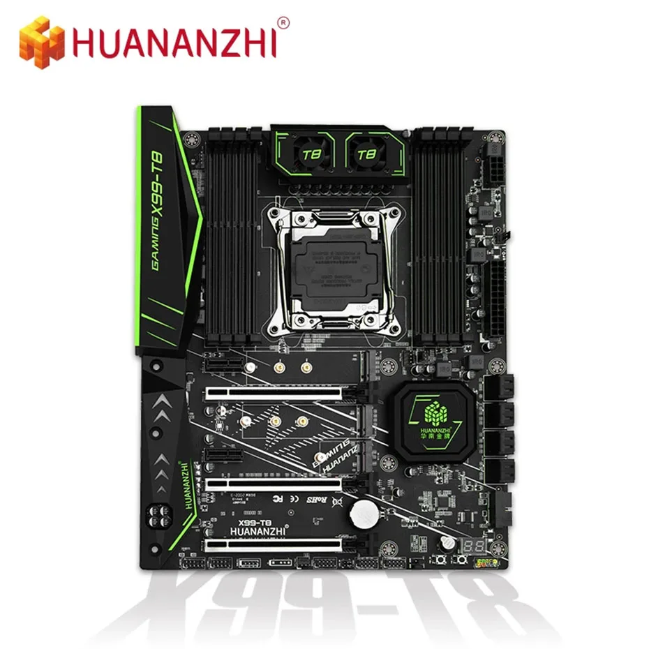 Verkauf HUANANZHI X99 T8 X99 Motherboard Unterstützung Intel XEON E5 X99 LGA2011-3 Alle Serie DDR3 RECC NON-ECC Speicher Mit M.2 NVME NGFF Slot