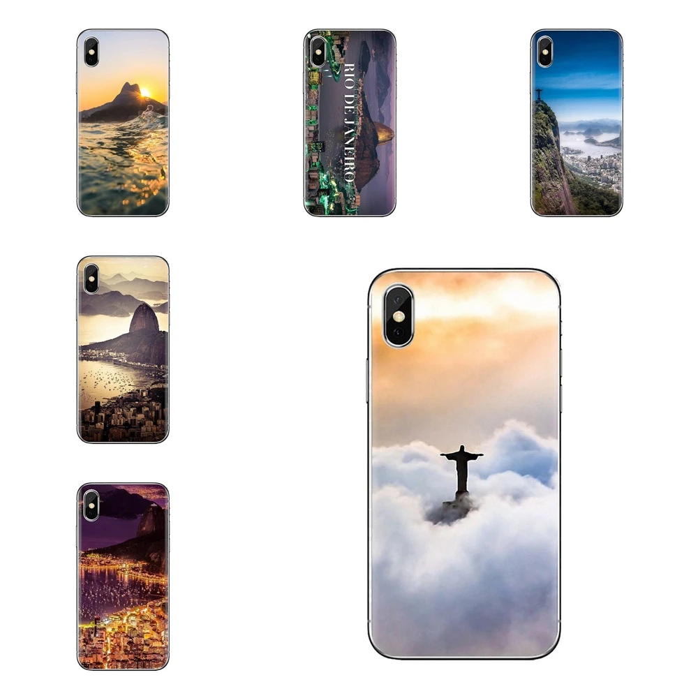 For Samsung Galaxy S2 S3 S4 S5 MINI S6 S7 edge S8 S9 Plus Note 2 3 4 5 8 Coque Fundas Covers Brazil Rio de Janeiro Jesus Statues |