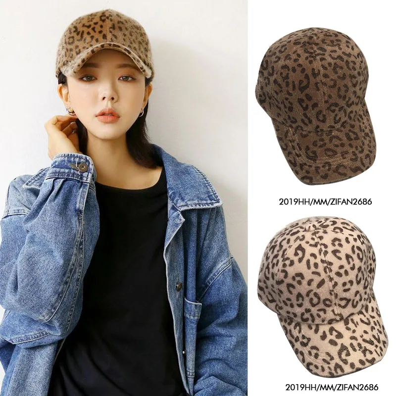 Duck Tongue Hat With Korean Leopard Designer Cap basketball cap female autumn and winter sexy leopard print baseb