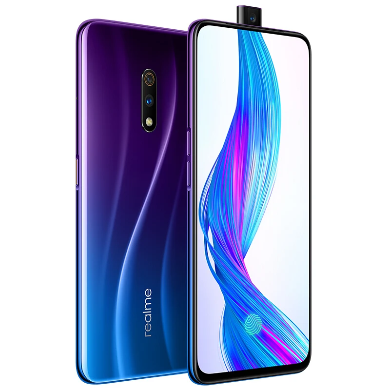 Стоковый Oppo Realme X мобильный телефон Snapdragon 710 Android 9,0 6,5" полноэкранный 48.0MP+ 5.0MP+ 16.0MP камера с подъемом отпечатков пальцев