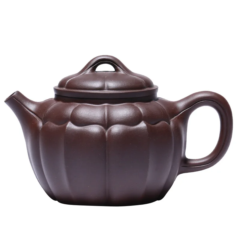 

Yixing handmade purple clay pot raw ore old purple clay lotus pot tea set gift